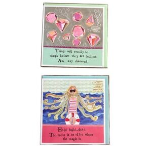 2 Cards Hang In‎ There Tough Times Inspirational Greeting Cards Sending Love